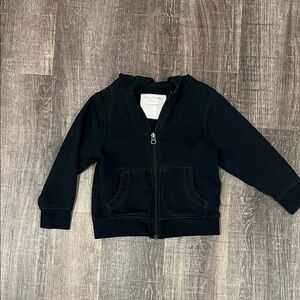 Hanna Andersson Black Kids Zip-Up Hoodie